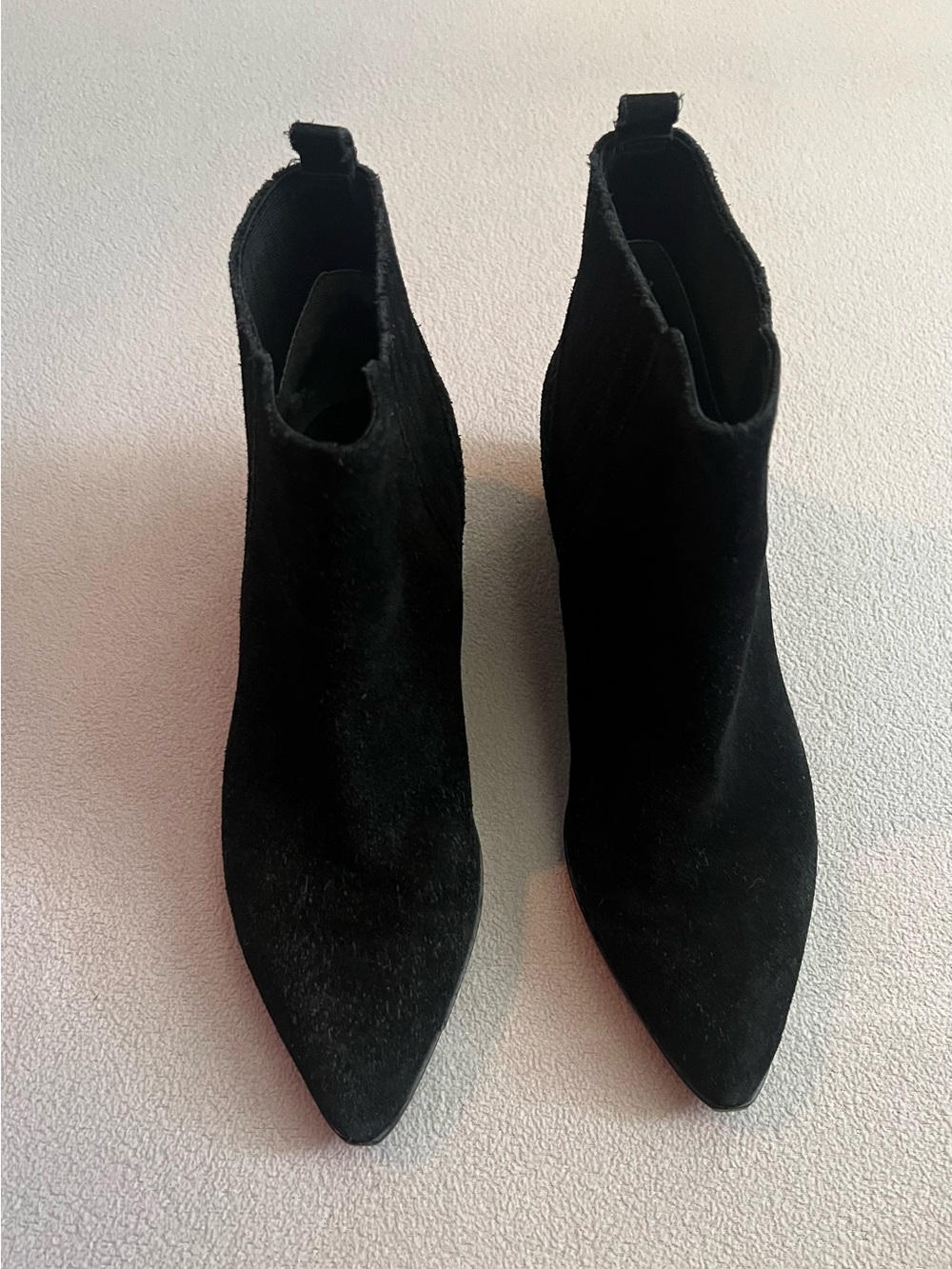 Marc Fisher Black Suede Pointed Toe Ankle Booties